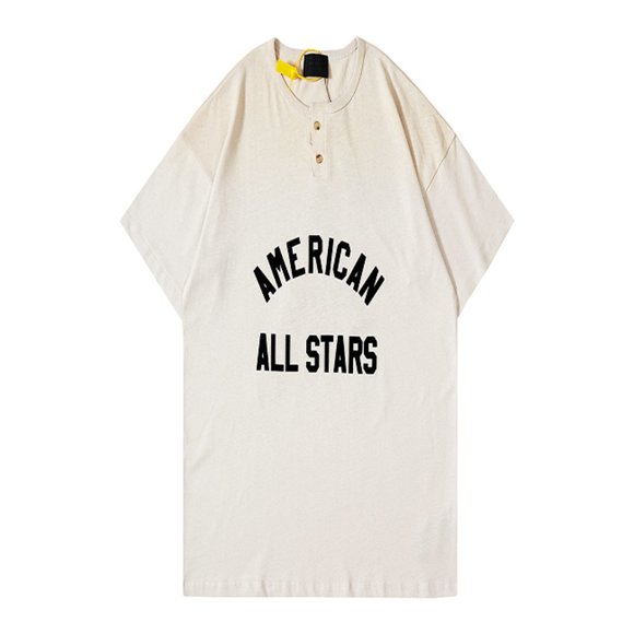 Fear of God All Star Henley Cream T-Shirt - Picture 1 of 12